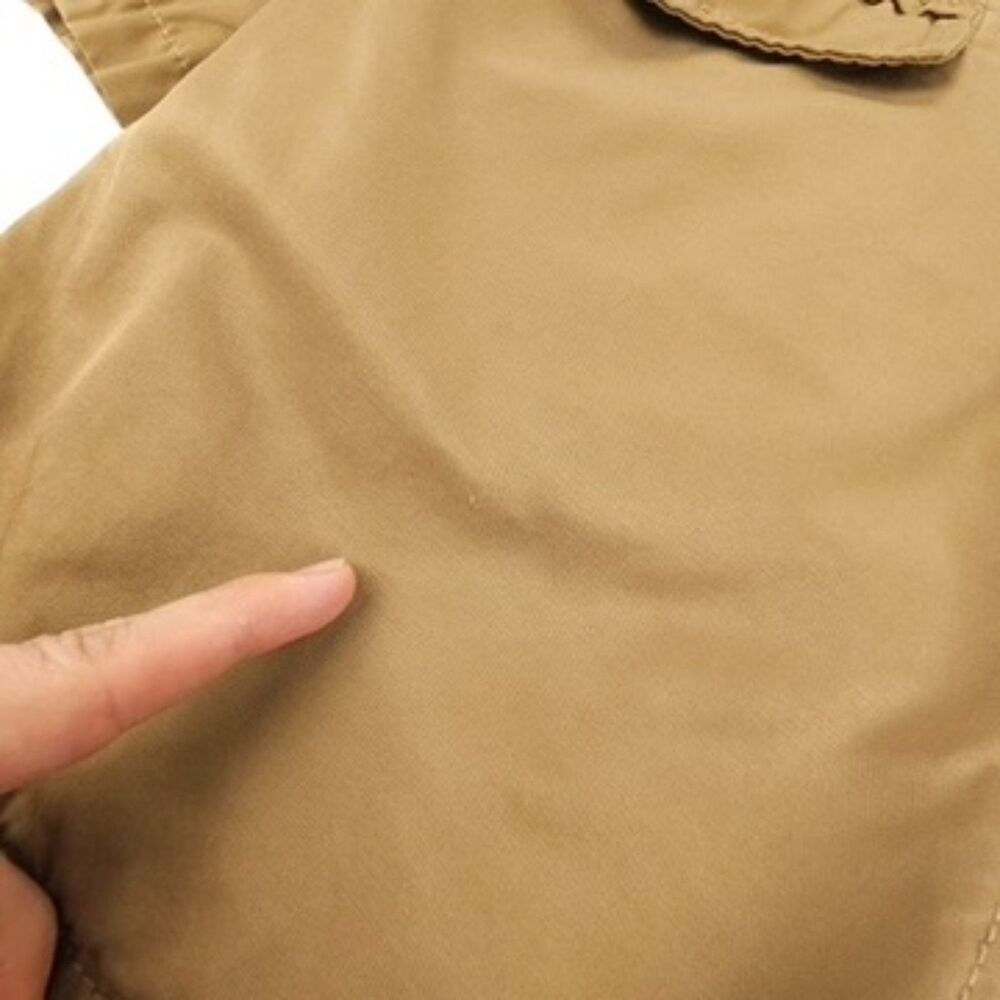 ZARA Man Chore Coat Military Jacket Short Trench Old Money Tailored Khaki - Picture 10 of 11